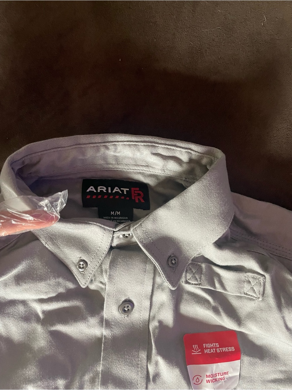 Ariat Men's Light Gray Button-Down Work Shirt